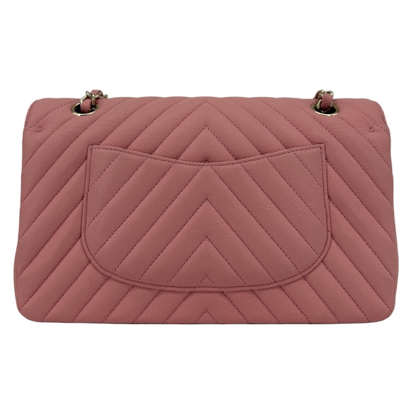 Chanel Medium Double Flap – Light Pink Chevron Caviar, Light Gold Hardware - Picture 6 of 11